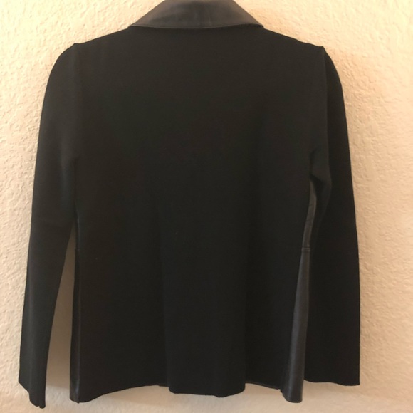 Sigrid Olsen Blk Leather Stretchy Jacket Sz sm - Picture 2 of 5